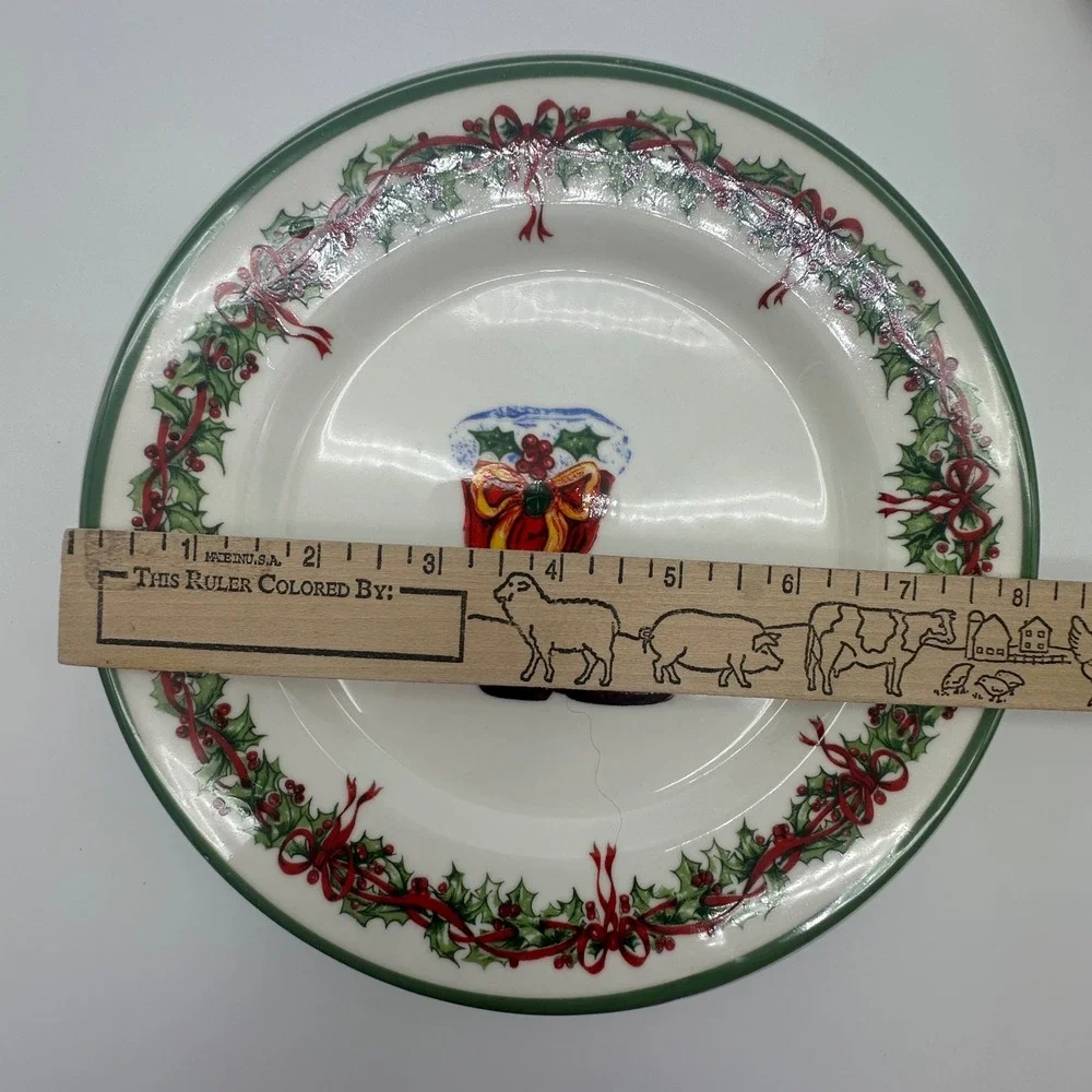 Christopher Radko Traditions Holiday Celebrations Salad Plates Set of 4 8in